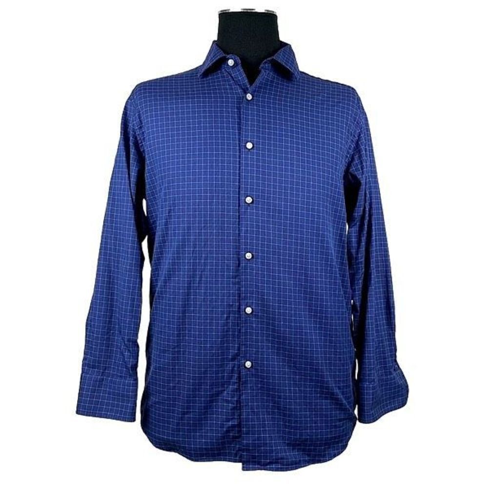 Robert Barakett 100% Cotton Blue Check Dress Shirt‎ - Men’s 16